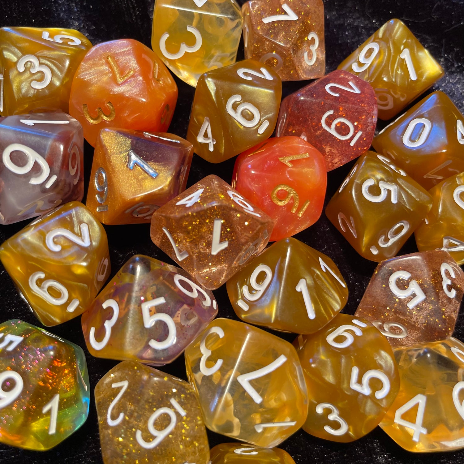 Gold TTRPG Dice