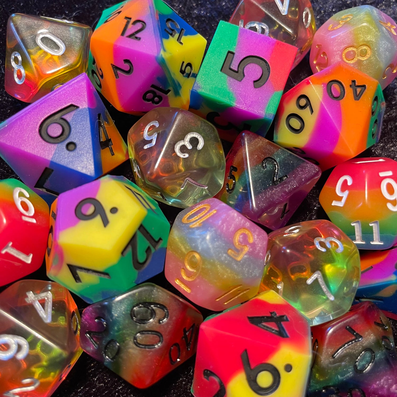 Rainbow TTRPG Dice